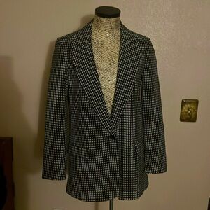 ZARA Black and White Plaid Blazer